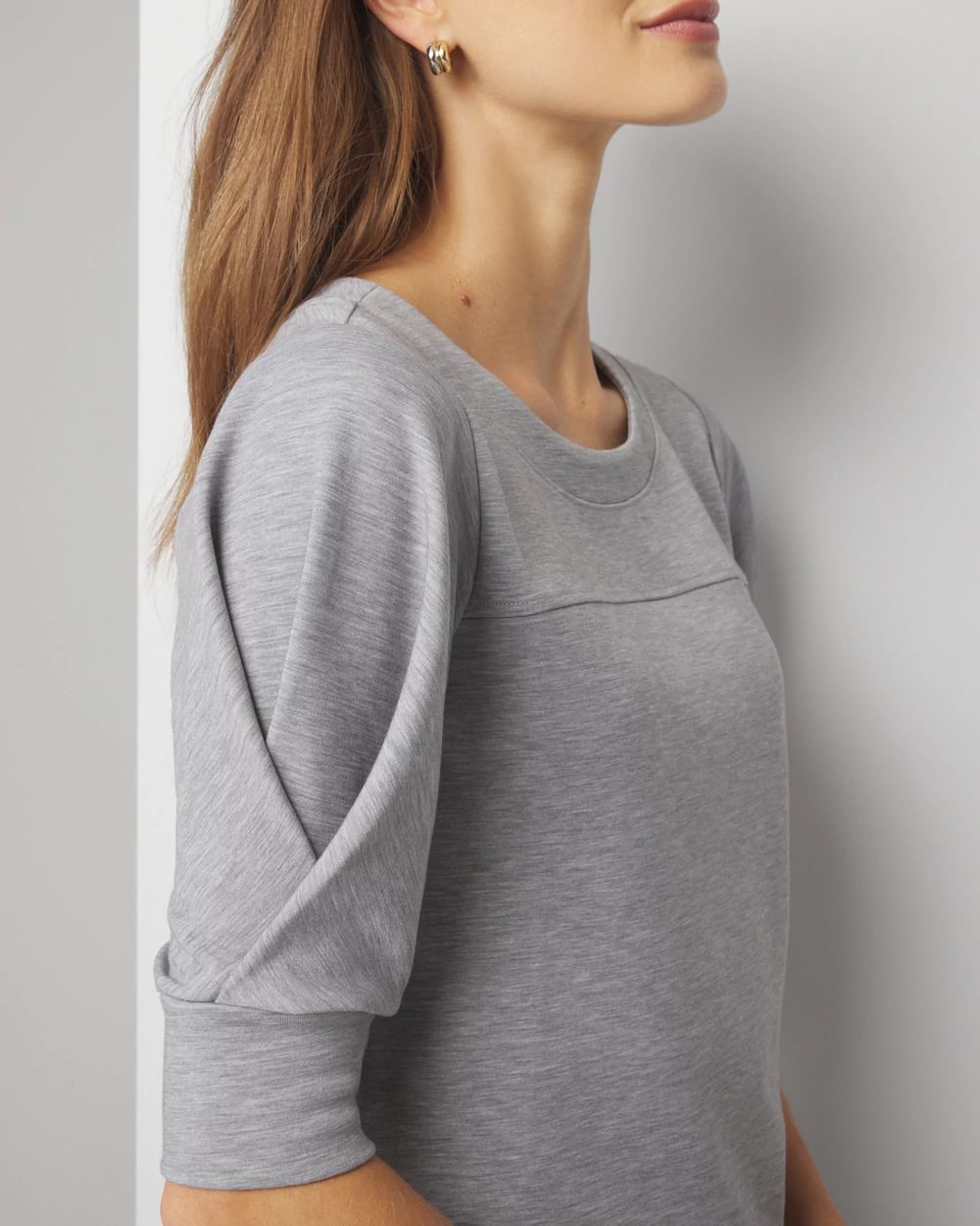 Pleated Sleeve Snit Top | White House Black Market